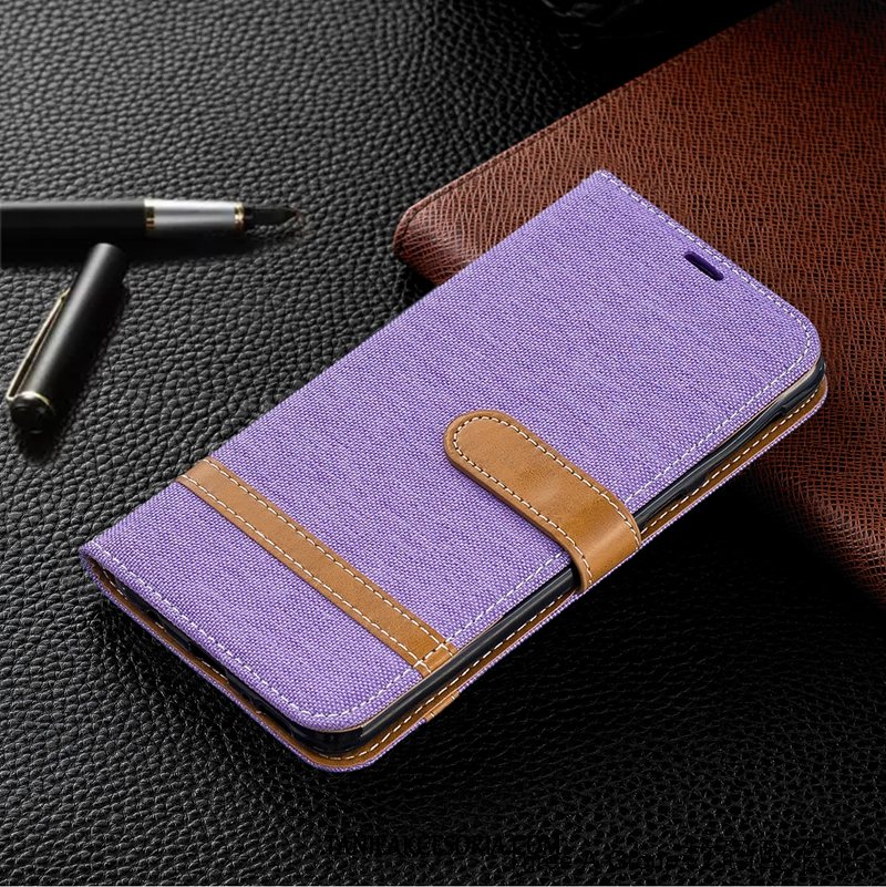 Etui Samsung Galaxy A50 Niebieski Proste Skórzany, Futerał Samsung Galaxy A50 Anti-fall Silikonowe Biznes