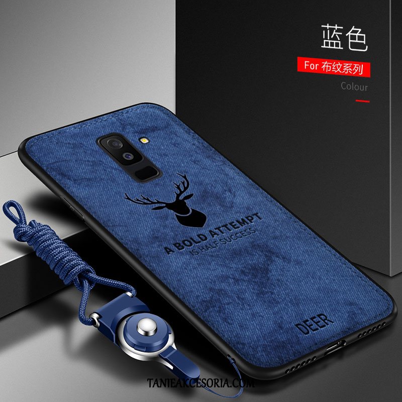 Etui Samsung Galaxy A6+ Silikonowe Vintage Telefon Komórkowy, Futerał Samsung Galaxy A6+ Płótno Miękki Ochraniacz Braun