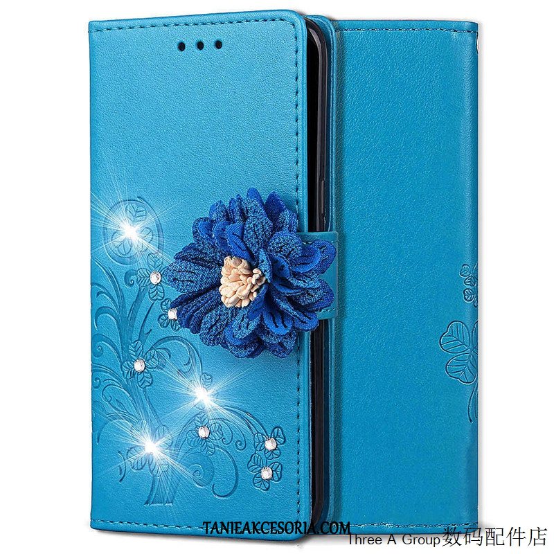 Etui Samsung Galaxy A8 Gwiazda Wspornik Skórzany, Futerał Samsung Galaxy A8 Niebieski Ochraniacz Karta