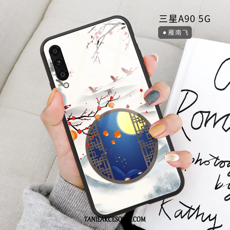 Etui Samsung Galaxy A90 5g Czerwony Netto Tendencja Wspornik, Pokrowce Samsung Galaxy A90 5g Wiszące Ozdoby Gwiazda Miękki