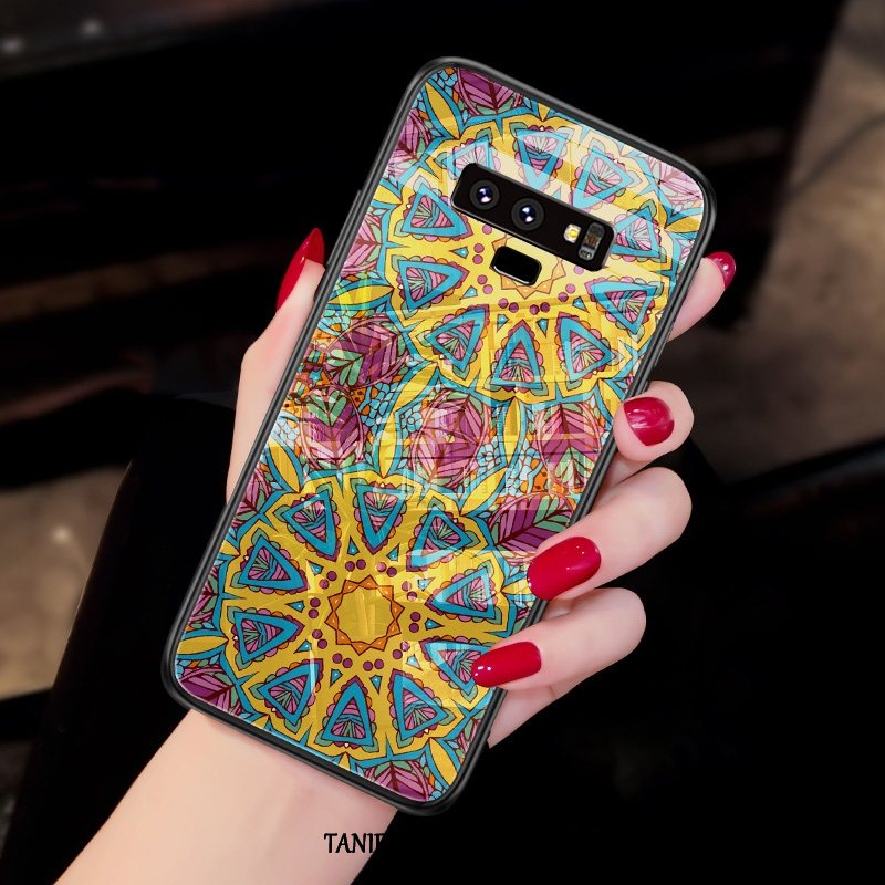 Etui Samsung Galaxy Note 9 Czerwony Netto Żółty Niebieski, Futerał Samsung Galaxy Note 9 Vintage Szkło Gwiazda