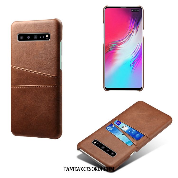 Etui Samsung Galaxy S10 5g Wzór Mały Skóra, Pokrowce Samsung Galaxy S10 5g Gwiazda Bydło Osobowość Braun