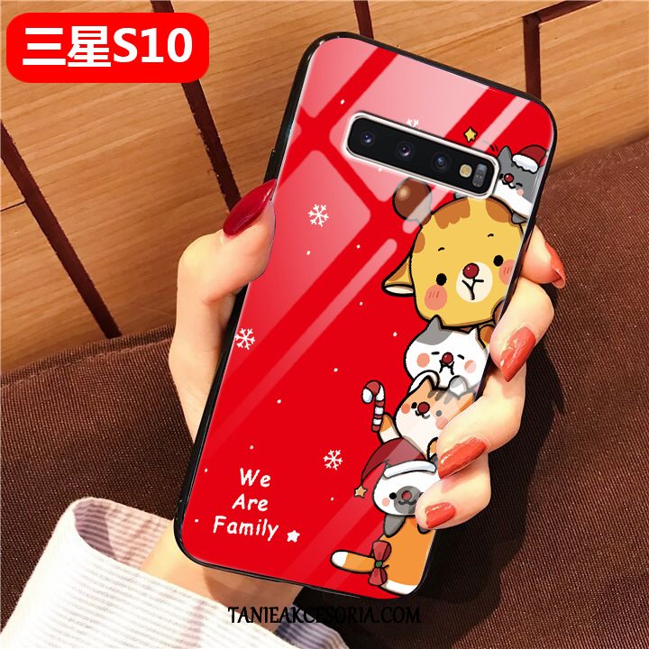 Etui Samsung Galaxy S10 Piękny Czerwony Netto Telefon Komórkowy, Pokrowce Samsung Galaxy S10 Czerwony Osobowość Szkło