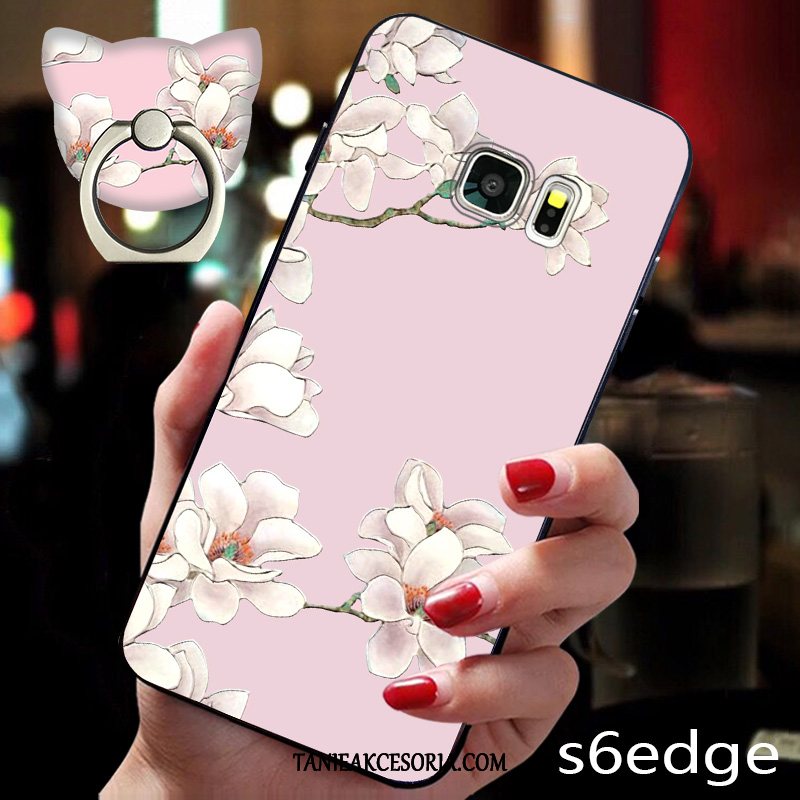 Etui Samsung Galaxy S6 Edge Różowe Silikonowe Modna Marka, Pokrowce Samsung Galaxy S6 Edge Osobowość Telefon Komórkowy Kreatywne