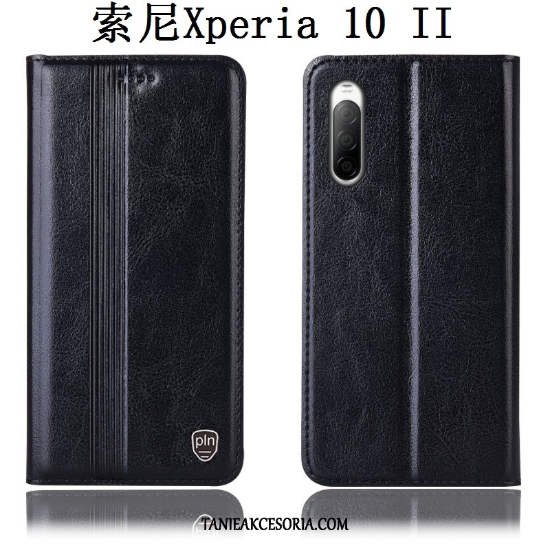 Etui Sony Xperia 10 Ii Ochraniacz Anti-fall Prawdziwa Skóra, Pokrowce Sony Xperia 10 Ii Czarny Telefon Komórkowy All Inclusive