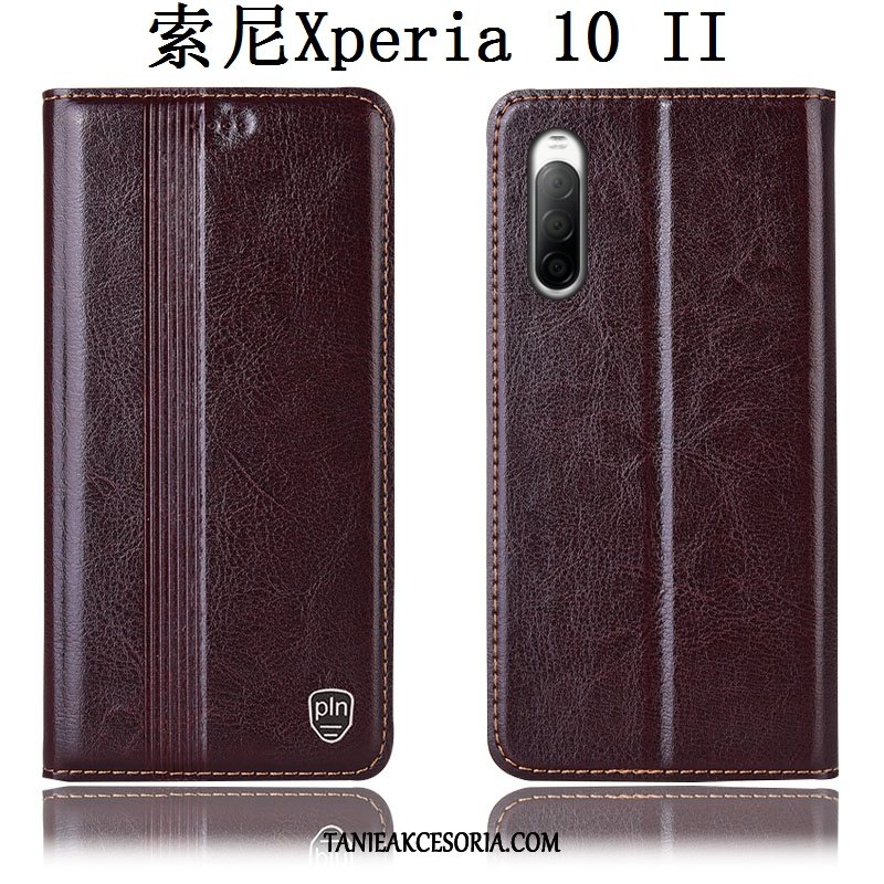 Etui Sony Xperia 10 Ii Ochraniacz Anti-fall Prawdziwa Skóra, Pokrowce Sony Xperia 10 Ii Czarny Telefon Komórkowy All Inclusive