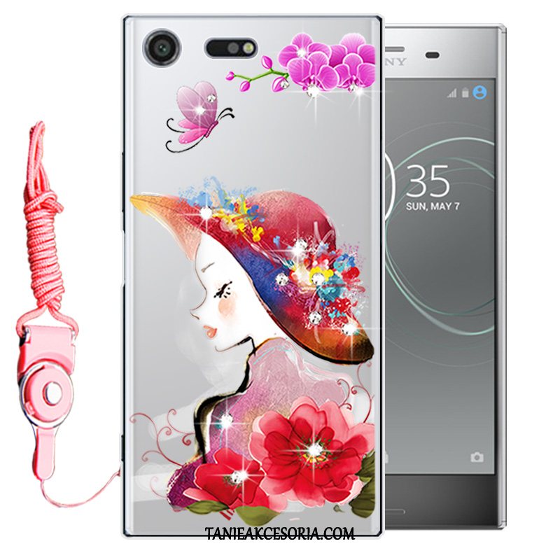 Etui Sony Xperia Xz Premium Ochraniacz Miękki Rhinestone, Obudowa Sony Xperia Xz Premium Czerwony All Inclusive Telefon Komórkowy