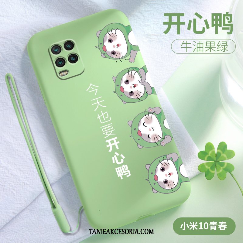 Etui Xiaomi Mi 10 Lite Osobowość Nubuku Kreatywne, Obudowa Xiaomi Mi 10 Lite Silikonowe Zakochani Zielony Beige