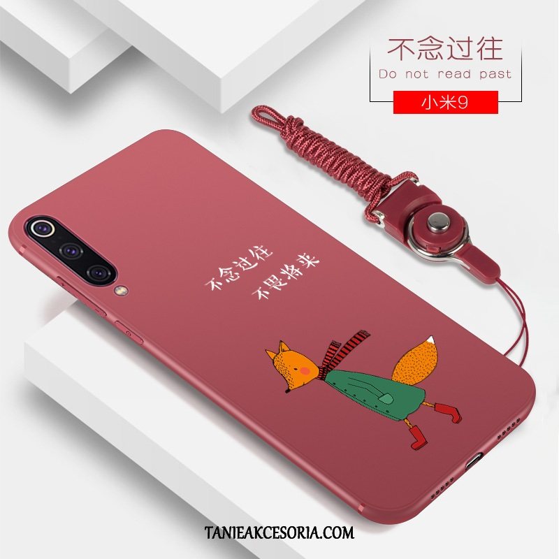 Etui Xiaomi Mi 9 Kreatywne Czerwony Telefon Komórkowy, Pokrowce Xiaomi Mi 9 Miękki Czerwony Netto Cienka Beige