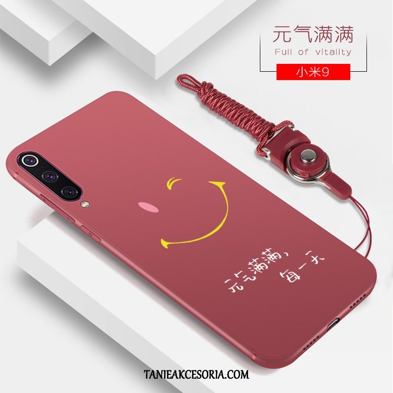 Etui Xiaomi Mi 9 Kreatywne Czerwony Telefon Komórkowy, Pokrowce Xiaomi Mi 9 Miękki Czerwony Netto Cienka Beige