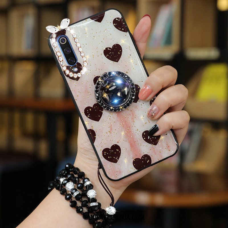 Etui Xiaomi Mi 9 Lite Rhinestone Silikonowe Tendencja, Obudowa Xiaomi Mi 9 Lite Anti-fall Mały Miękki Beige