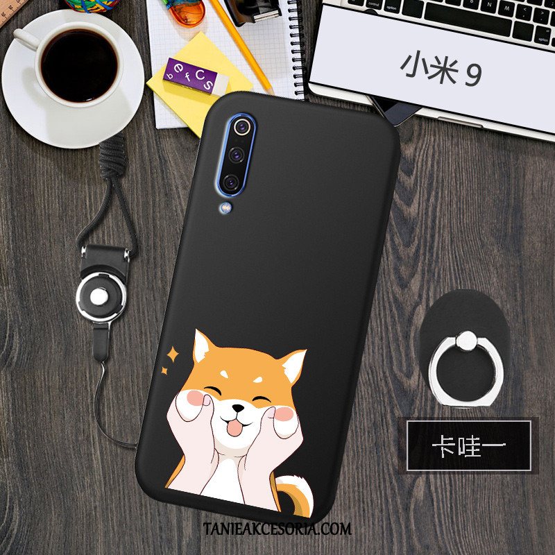 Etui Xiaomi Mi 9 Osobowość Mały Czarny, Pokrowce Xiaomi Mi 9 Kreatywne Anti-fall Tendencja Beige