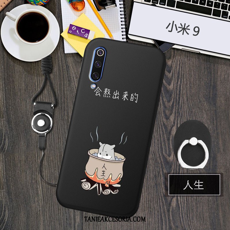 Etui Xiaomi Mi 9 Osobowość Mały Czarny, Pokrowce Xiaomi Mi 9 Kreatywne Anti-fall Tendencja Beige