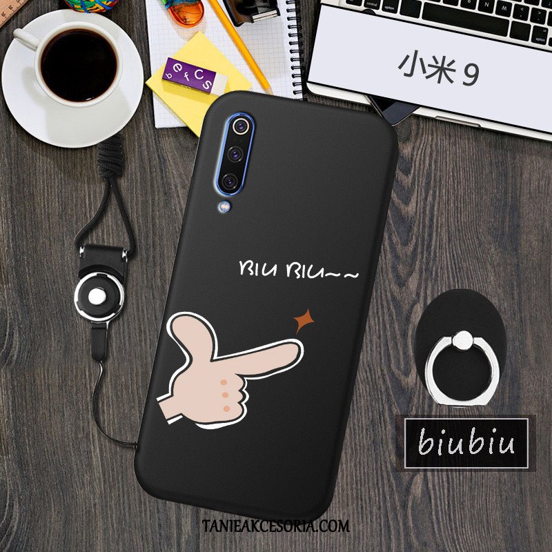 Etui Xiaomi Mi 9 Osobowość Mały Czarny, Pokrowce Xiaomi Mi 9 Kreatywne Anti-fall Tendencja Beige