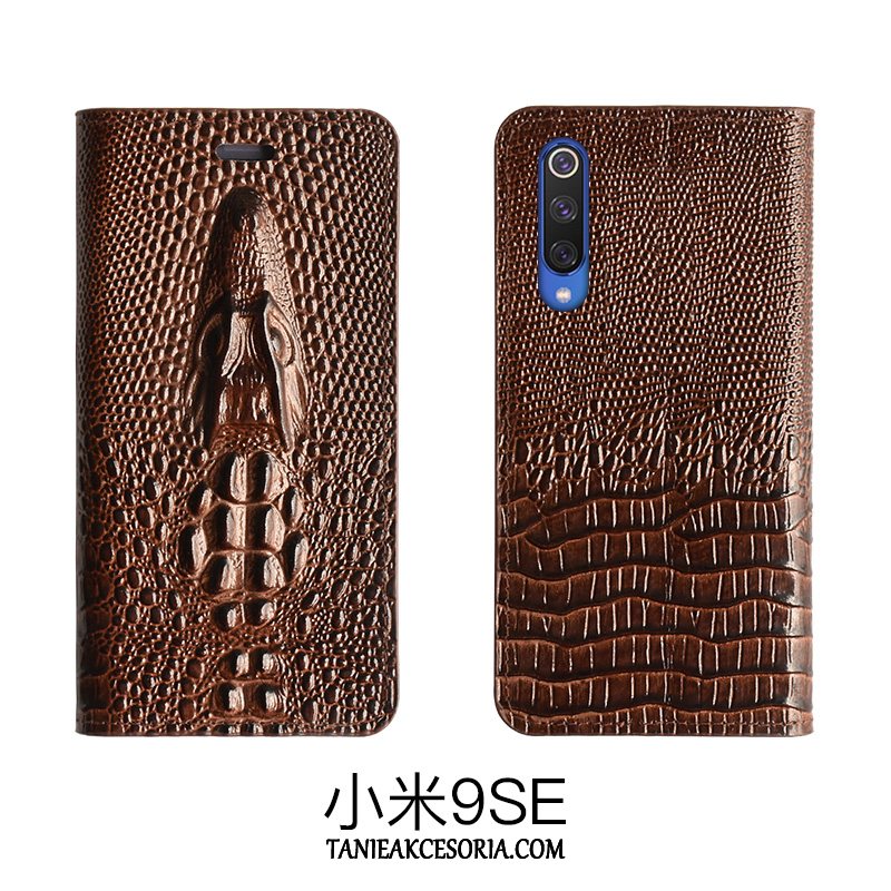 Etui Xiaomi Mi 9 Se Chiński Styl Anti-fall Ochraniacz, Futerał Xiaomi Mi 9 Se Prawdziwa Skóra Mały Telefon Komórkowy Beige