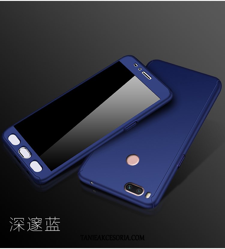 Etui Xiaomi Mi A1 Szkło Hartowane All Inclusive Filmy, Futerał Xiaomi Mi A1 Ochraniacz Telefon Komórkowy Różowe Złoto Beige