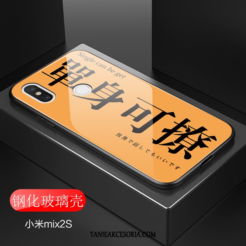 Etui Xiaomi Mi Mix 2s Wiszące Ozdoby Szkło Hartowane Silikonowe, Obudowa Xiaomi Mi Mix 2s Zakochani Moda Czarny Beige
