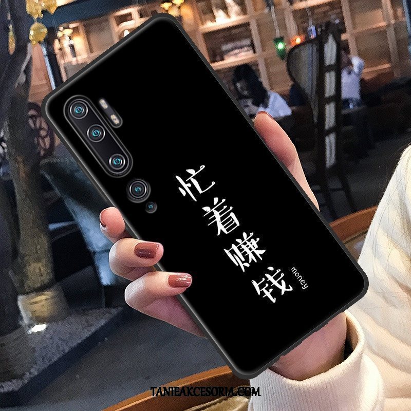 Etui Xiaomi Mi Note 10 Czerwony Netto Miękki Telefon Komórkowy, Pokrowce Xiaomi Mi Note 10 Mały Czarny Kreatywne Beige