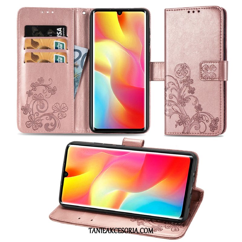 Etui Xiaomi Mi Note 10 Lite Mały Czerwony Szczęśliwy, Obudowa Xiaomi Mi Note 10 Lite Klapa Młodzież Telefon Komórkowy Beige