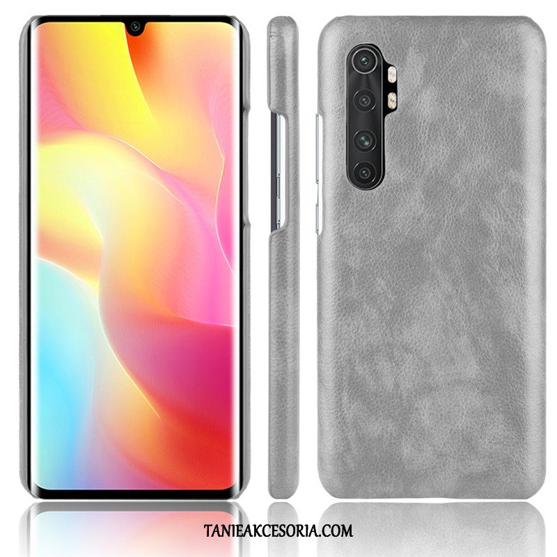 Etui Xiaomi Mi Note 10 Lite Niebieski Ochraniacz Litchi, Pokrowce Xiaomi Mi Note 10 Lite Skóra Mały Wzór Beige