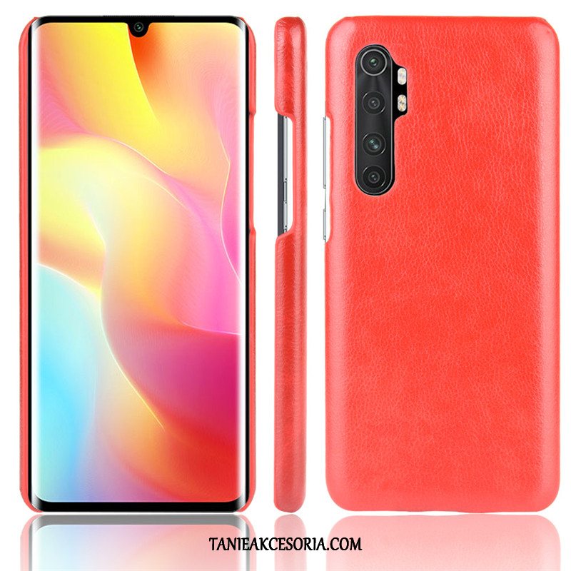 Etui Xiaomi Mi Note 10 Lite Niebieski Ochraniacz Litchi, Pokrowce Xiaomi Mi Note 10 Lite Skóra Mały Wzór Beige