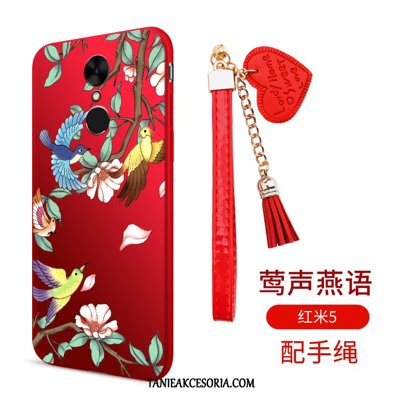 Etui Xiaomi Redmi 5 Miękki Czerwony Pu, Futerał Xiaomi Redmi 5 Telefon Komórkowy Beige