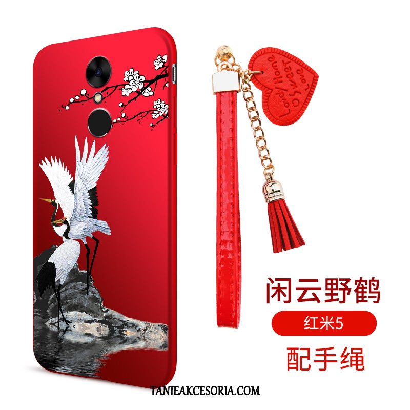 Etui Xiaomi Redmi 5 Miękki Czerwony Pu, Futerał Xiaomi Redmi 5 Telefon Komórkowy Beige