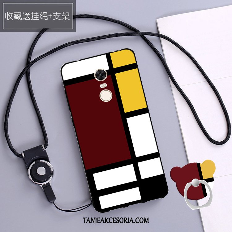 Etui Xiaomi Redmi 5 Świeży Mały Anti-fall, Futerał Xiaomi Redmi 5 Ochraniacz Pu Czerwony Beige