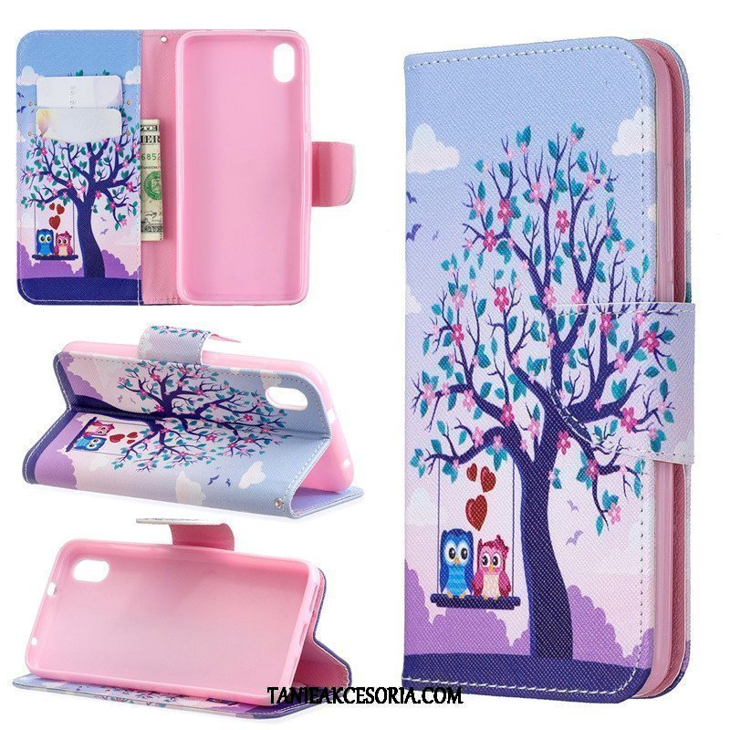 Etui Xiaomi Redmi 7a Karta Skórzany Futerał Mały, Pokrowce Xiaomi Redmi 7a Klapa Ochraniacz Zielony Beige