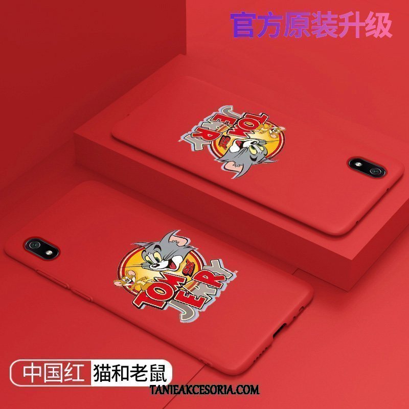 Etui Xiaomi Redmi 7a Nubuku Moda Ochraniacz, Futerał Xiaomi Redmi 7a Silikonowe Anti-fall Czerwony Beige