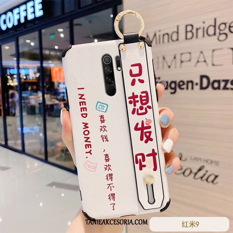 Etui Xiaomi Redmi 9 Czerwony Jedwab Relief, Obudowa Xiaomi Redmi 9 Silikonowe Telefon Komórkowy Wzór Beige