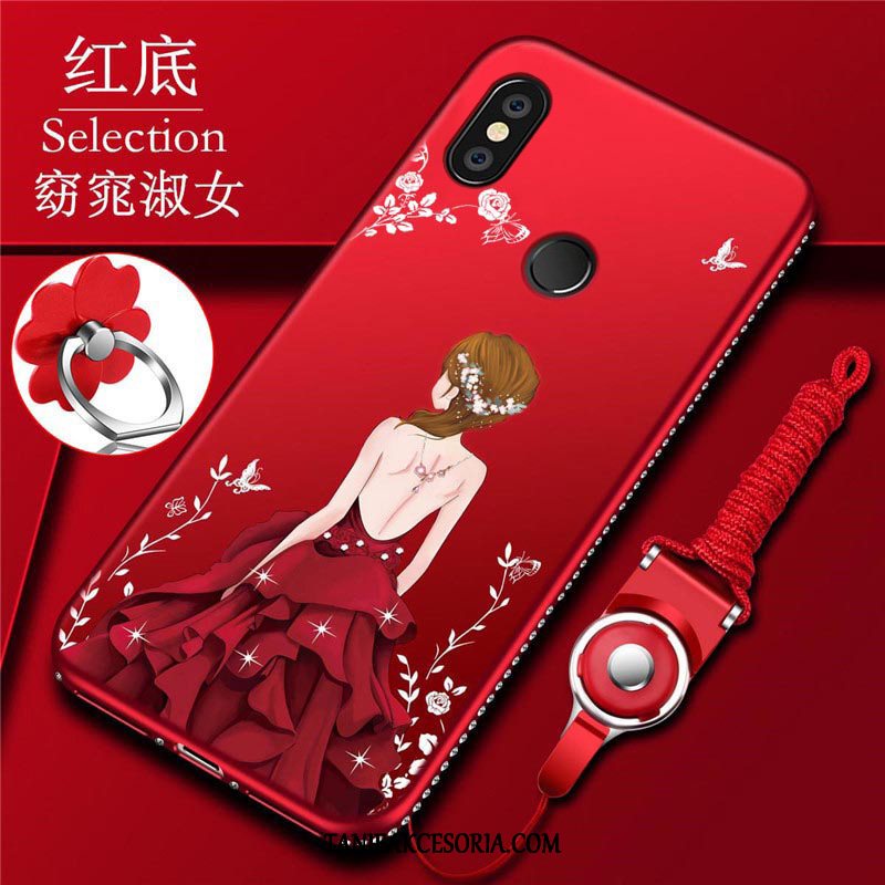 Etui Xiaomi Redmi Note 5 Nubuku Cienka All Inclusive, Futerał Xiaomi Redmi Note 5 Ochraniacz Czerwony Telefon Komórkowy Beige