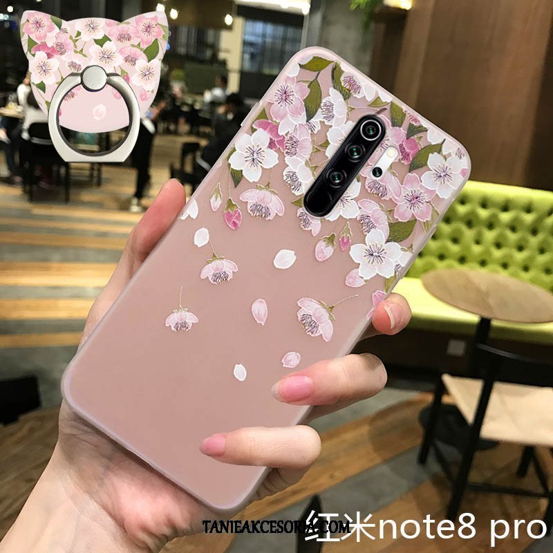 Etui Xiaomi Redmi Note 8 Pro Telefon Komórkowy Wiszące Ozdoby Anti-fall, Futerał Xiaomi Redmi Note 8 Pro Ochraniacz Sakura Nowy Beige