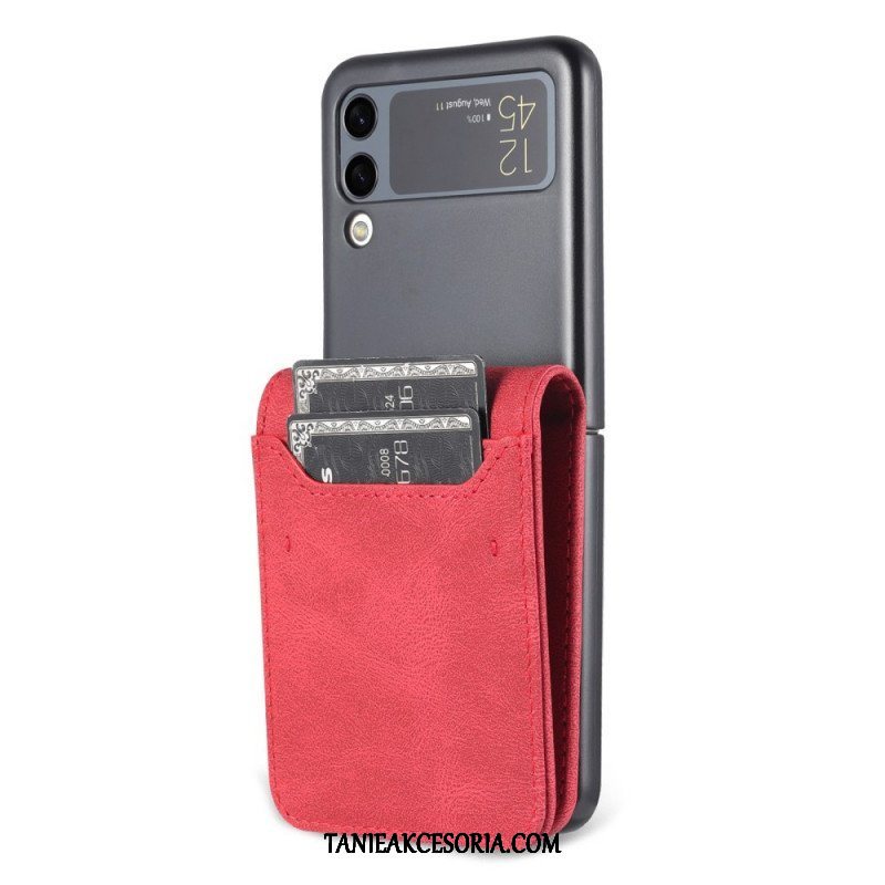 Etui do Samsung Galaxy Z Flip 3 5G Etui Folio Etui Na Karty I Pasek Z Efektem Skóry Azns