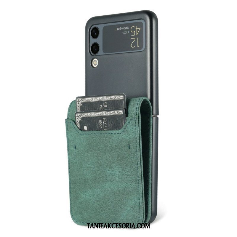 Etui do Samsung Galaxy Z Flip 3 5G Etui Folio Etui Na Karty I Pasek Z Efektem Skóry Azns