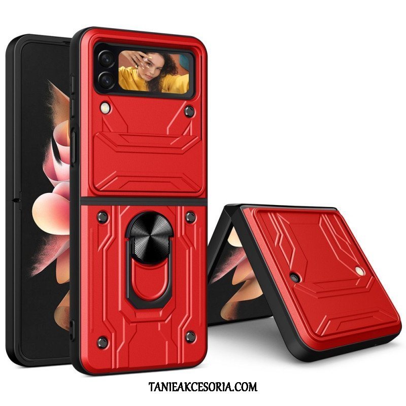 Etui do Samsung Galaxy Z Flip 4 Etui Folio Osłona Obiektywu Z Pierścieniem Podtrzymującym