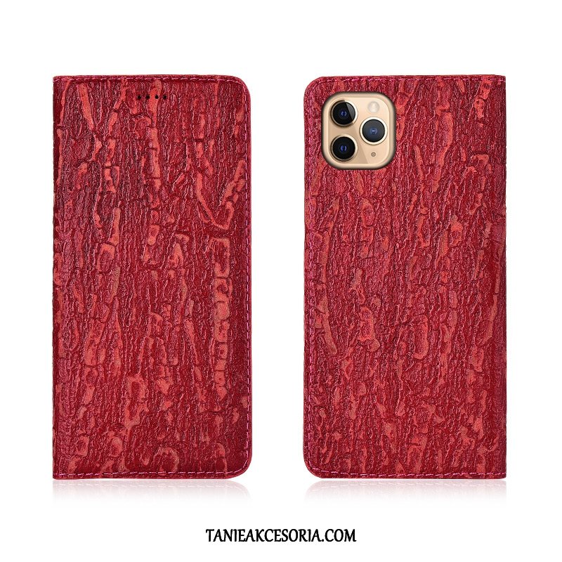 Etui iPhone 11 Pro Max Kreatywne Anti-fall Drzewa, Obudowa iPhone 11 Pro Max Klapa Prawdziwa Skóra Ochraniacz