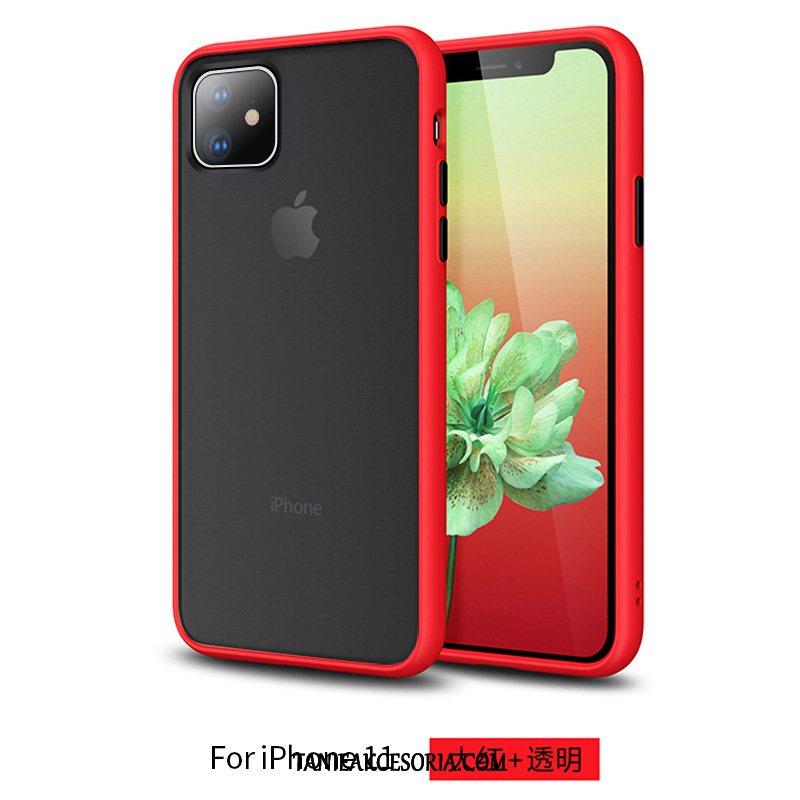 Etui iPhone 11 Telefon Komórkowy Miękki Czerwony Netto, Obudowa iPhone 11 Przezroczysty Kolor Anti-fall
