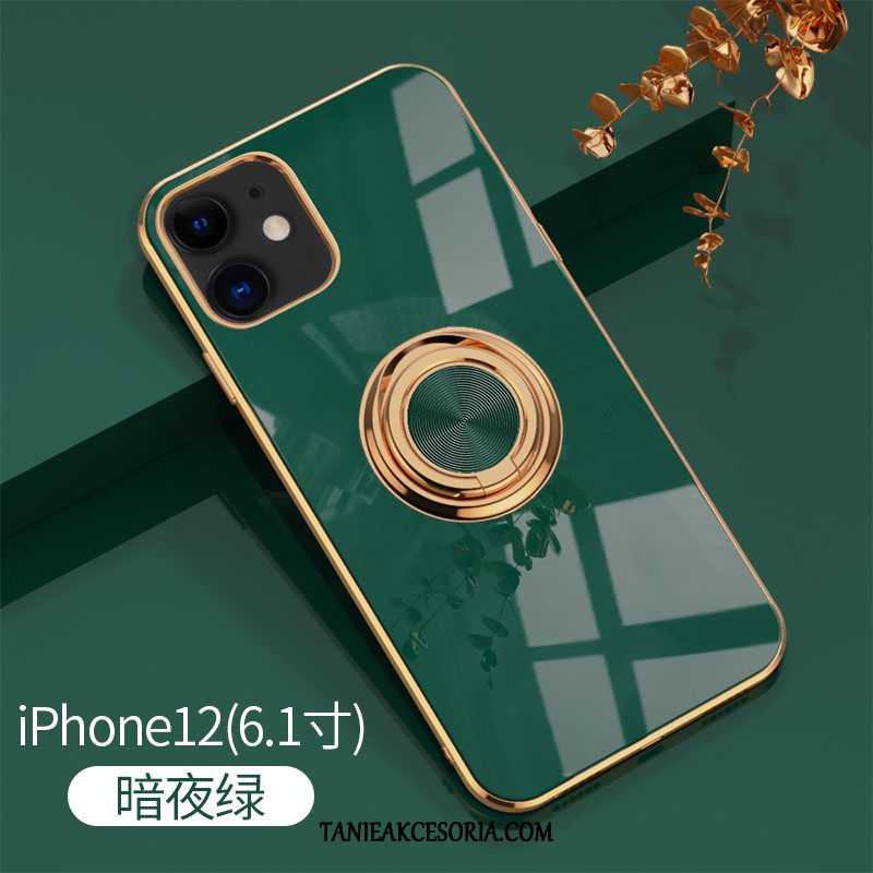 Etui iPhone 12 Zielony All Inclusive Ring, Futerał iPhone 12 Wspornik Telefon Komórkowy Ochrona Środowiska