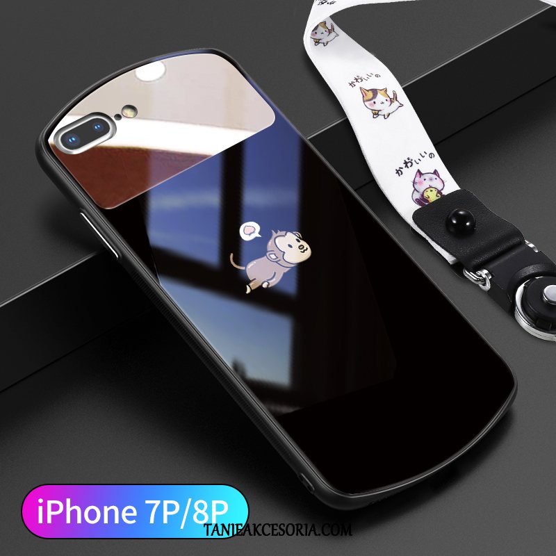 Etui iPhone 7 Plus Telefon Komórkowy Szkło Nowy, Futerał iPhone 7 Plus Anti-fall Małpa Różowe