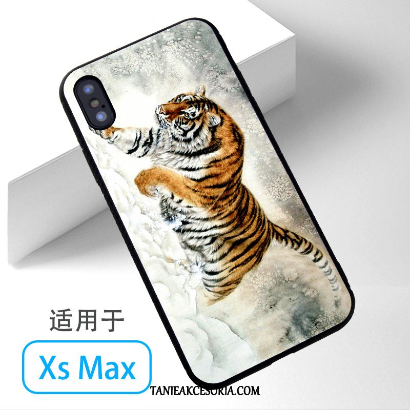 Etui iPhone Xs Max Tygrys Telefon Komórkowy Biały, Futerał iPhone Xs Max Biały Anti-fall
