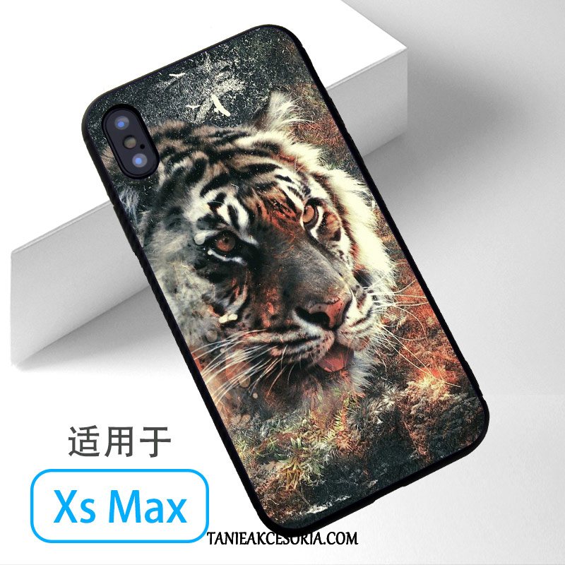 Etui iPhone Xs Max Tygrys Telefon Komórkowy Biały, Futerał iPhone Xs Max Biały Anti-fall