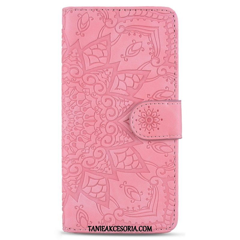 Skórzany Futerał do Samsung Galaxy S23 Plus 5G z Łańcuch Stylowa Mandala Z Paskami