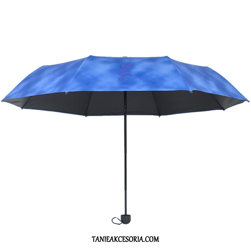 Damskie Parasol Składać Damska Oryginalne, Parasol Słońce Anty-uv Męska Blau Schwarz