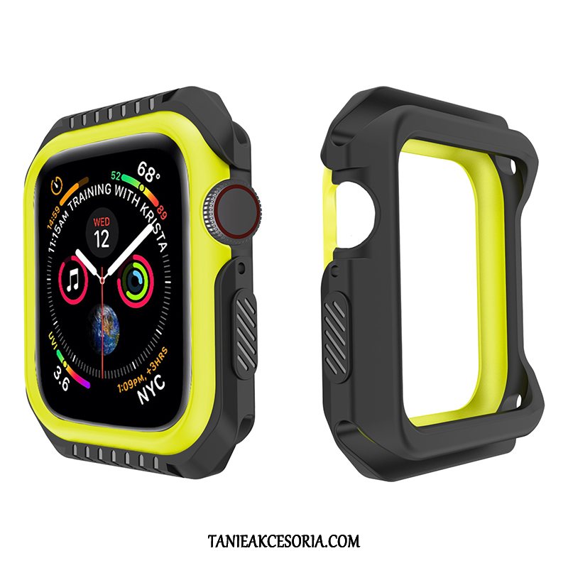 Etui Apple Watch Series 1 Czarny Żółty Anti-fall, Pokrowce Apple Watch Series 1 Ochraniacz Silikonowe Miękki