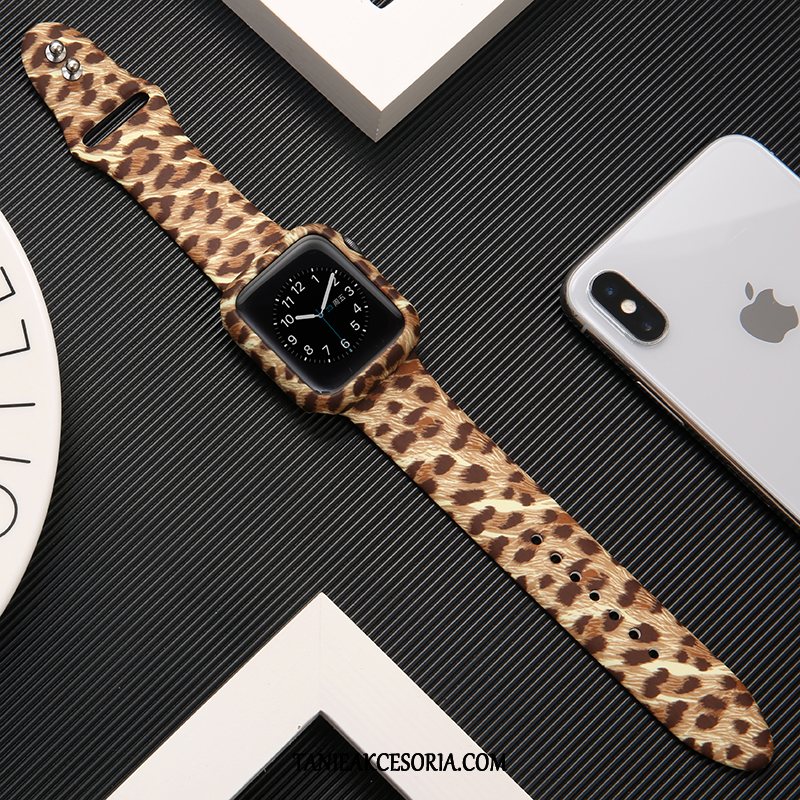 Etui Apple Watch Series 2 Modna Marka Lampart Khaki, Pokrowce Apple Watch Series 2 Drukowana Silikonowe Ochraniacz