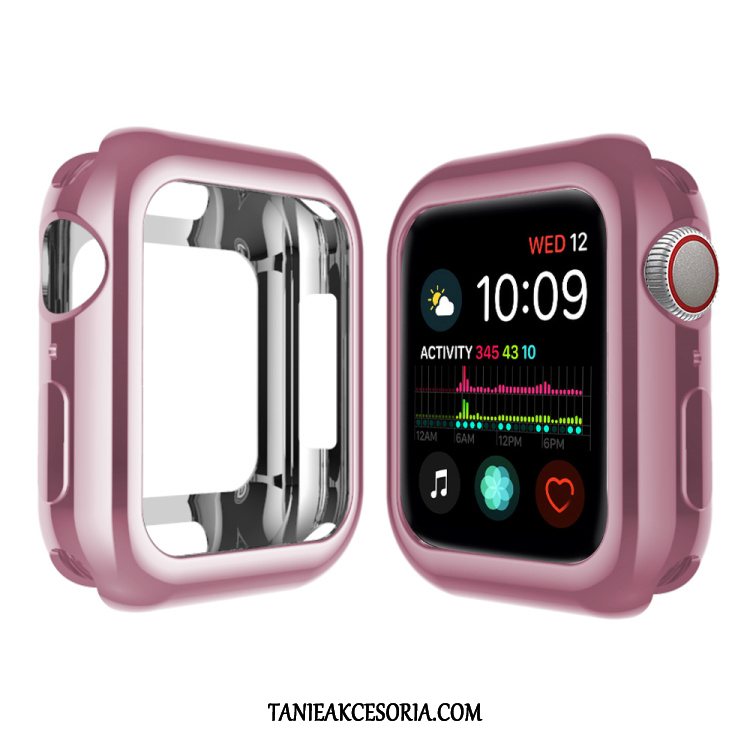 Etui Apple Watch Series 4 Różowe Obrzeża Pu, Obudowa Apple Watch Series 4 Silikonowe Poszycie Miękki