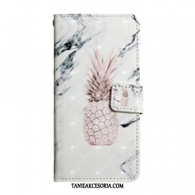 Etui Folio do Google Pixel 6 Jasny Punktowy Ananas