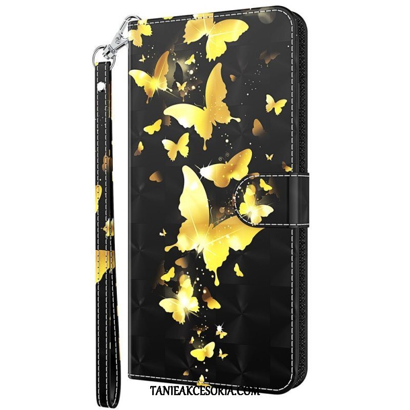 Etui Folio do Google Pixel 6A z Łańcuch Lot Motyli W Smyczy