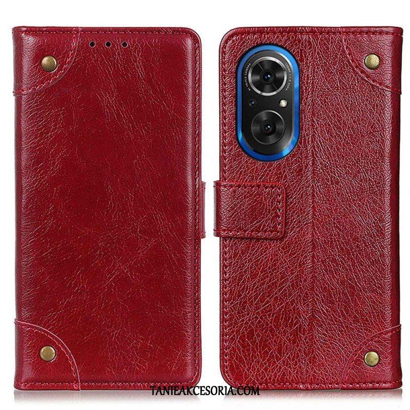 Etui Folio do Honor 50 SE Nity W Stylu Vintage Ze Skóry Nappa